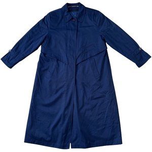 Lope (Sweden) Vintage Coated Plain Weave Fleece Lined Padded Trench Coat : L